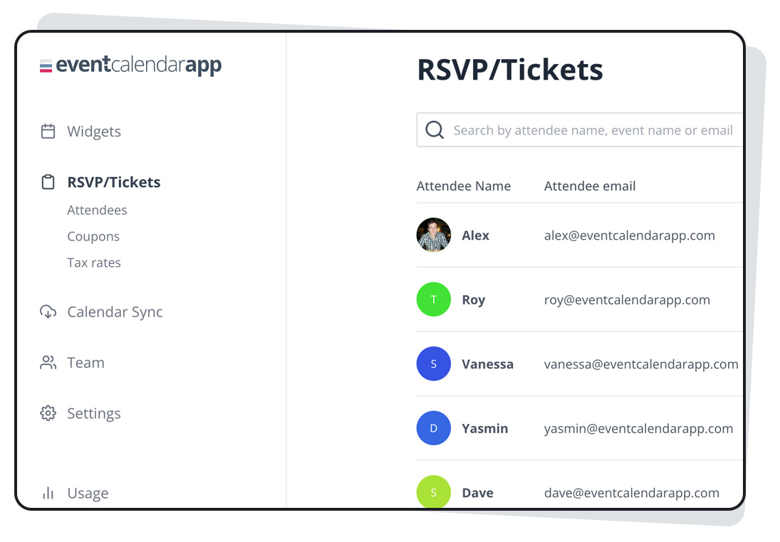 event calendar